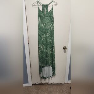 Green Leaf Print Dress